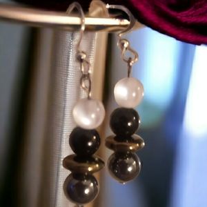 Beautiful Iridized Metal Hand Crafted Drop Earrings